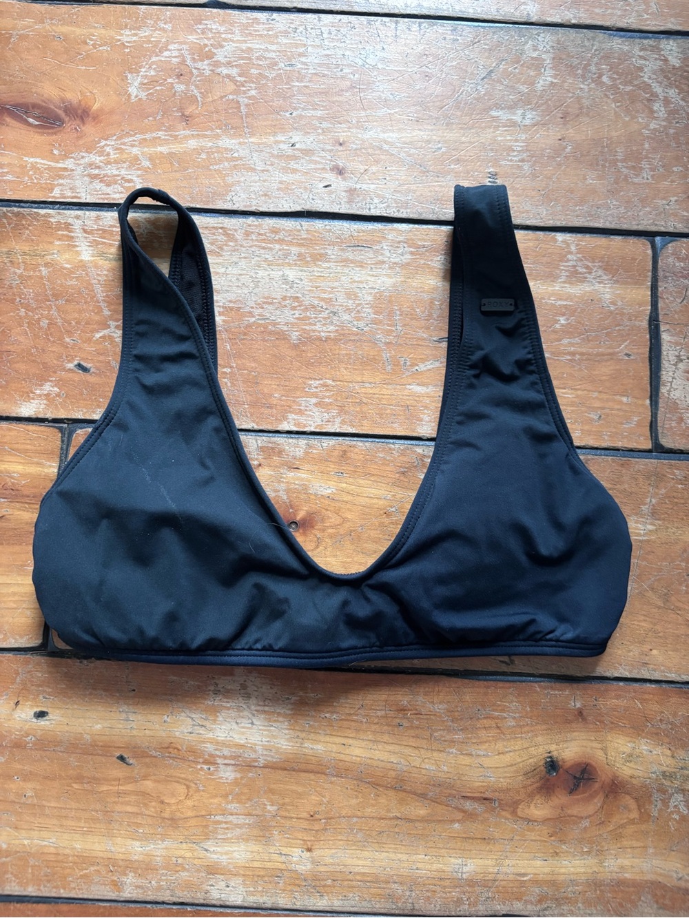 Black Scoop-Neck Bralette Swim Top - ROXY